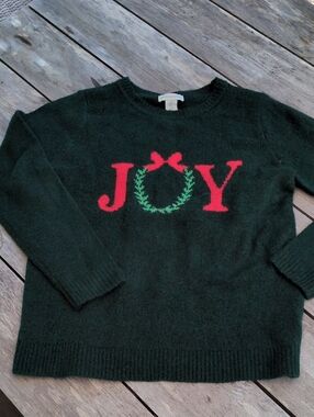 Green Cupcakes And Cashmere Dark Green JOY Christmas Sweater Medium